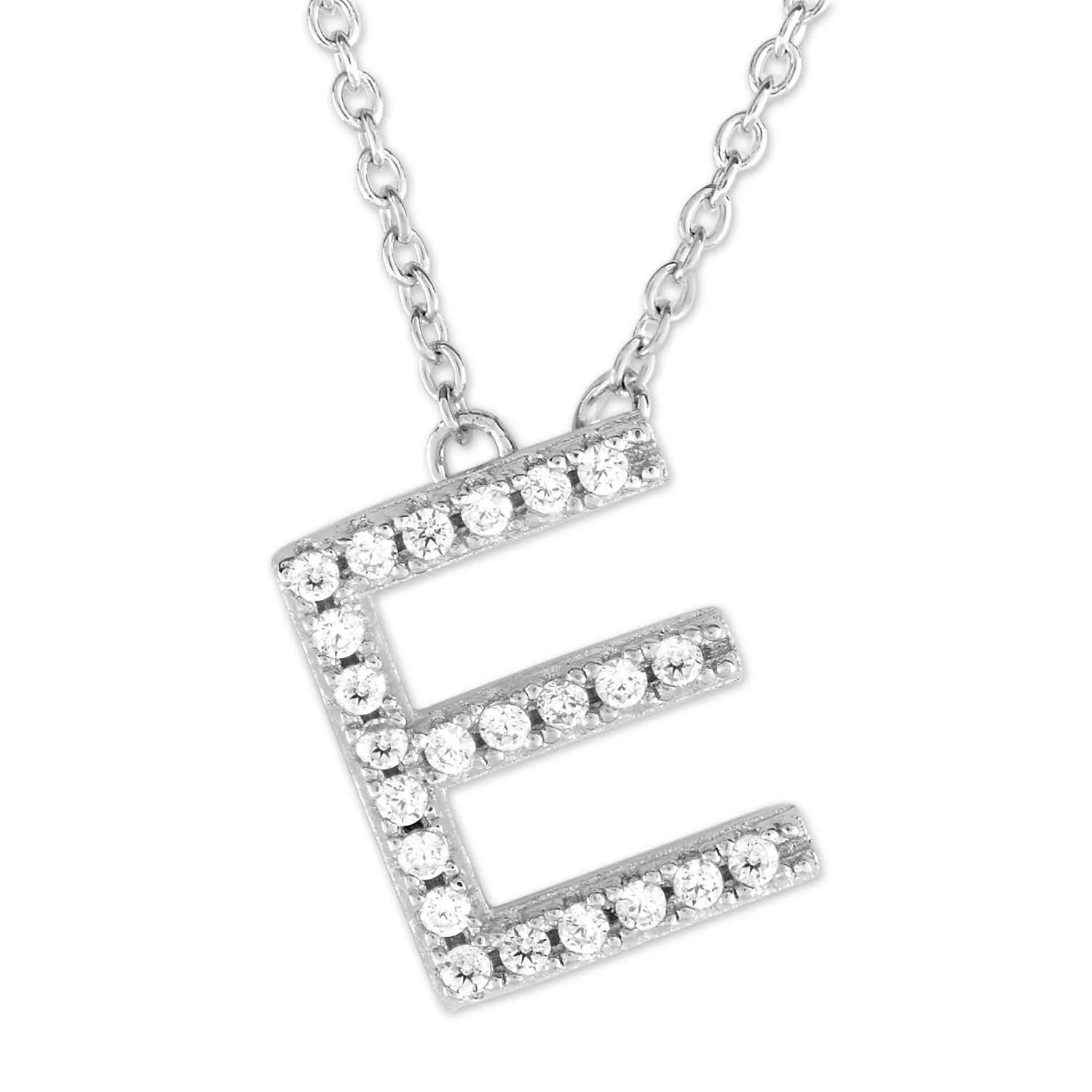 Small Initial Necklace With Micro Pave CZ Stones