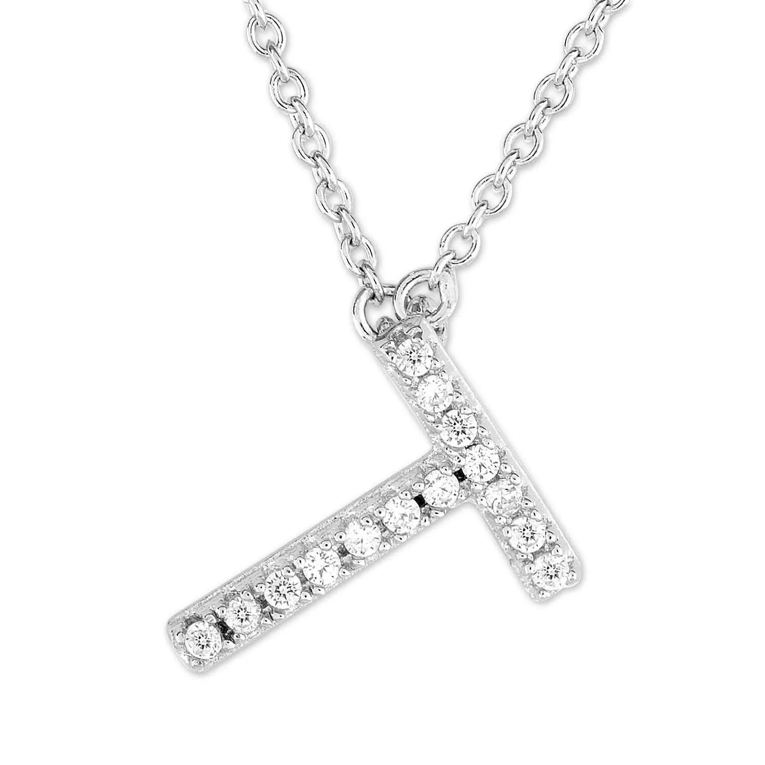 Small Initial Necklace With Micro Pave CZ Stones