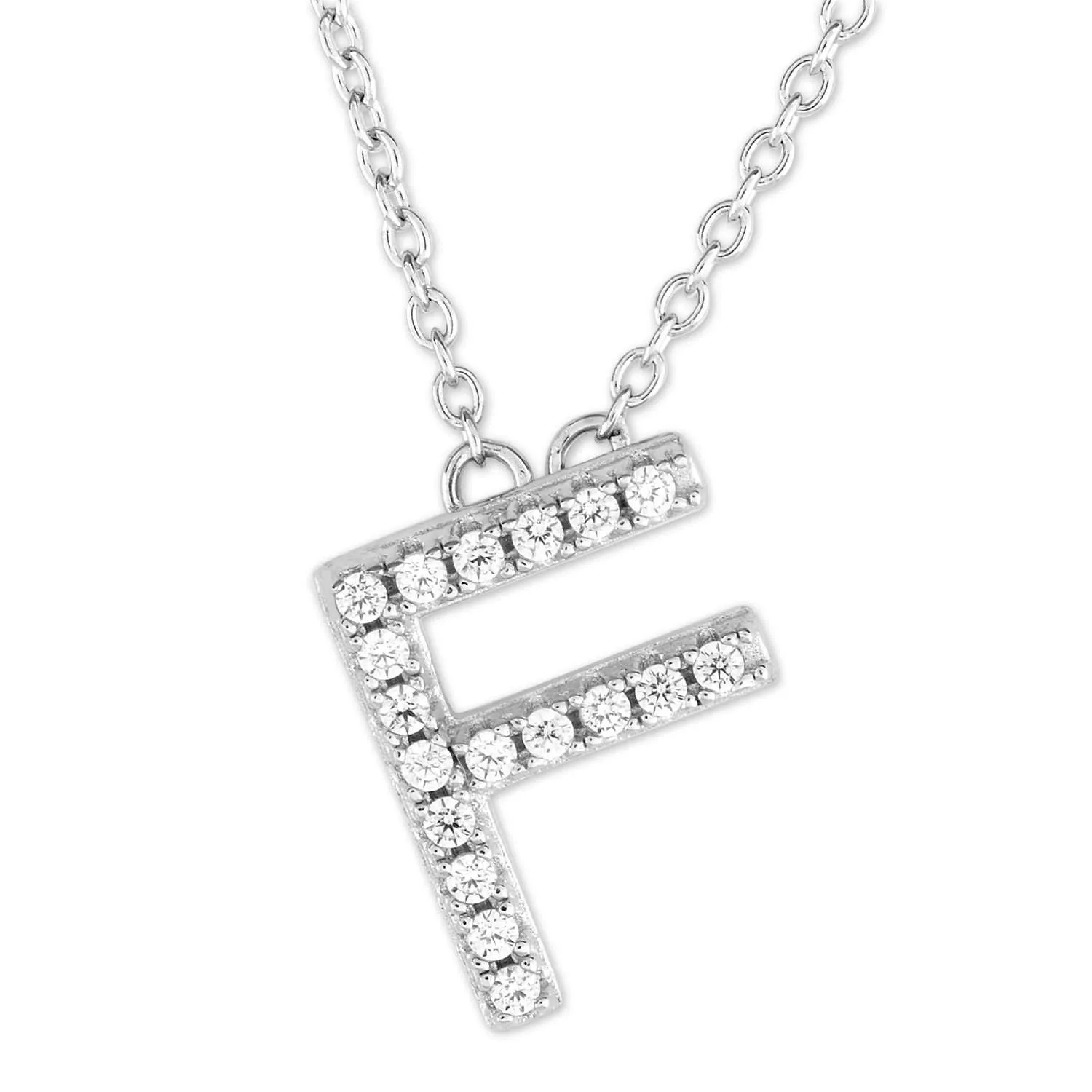 Small Initial Necklace With Micro Pave CZ Stones