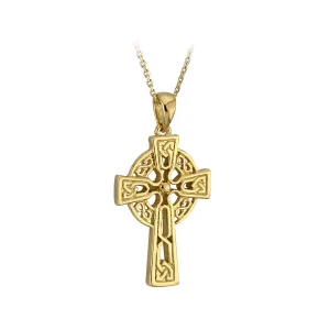 Solvar 10K. Gold Tiny Celtic Cross