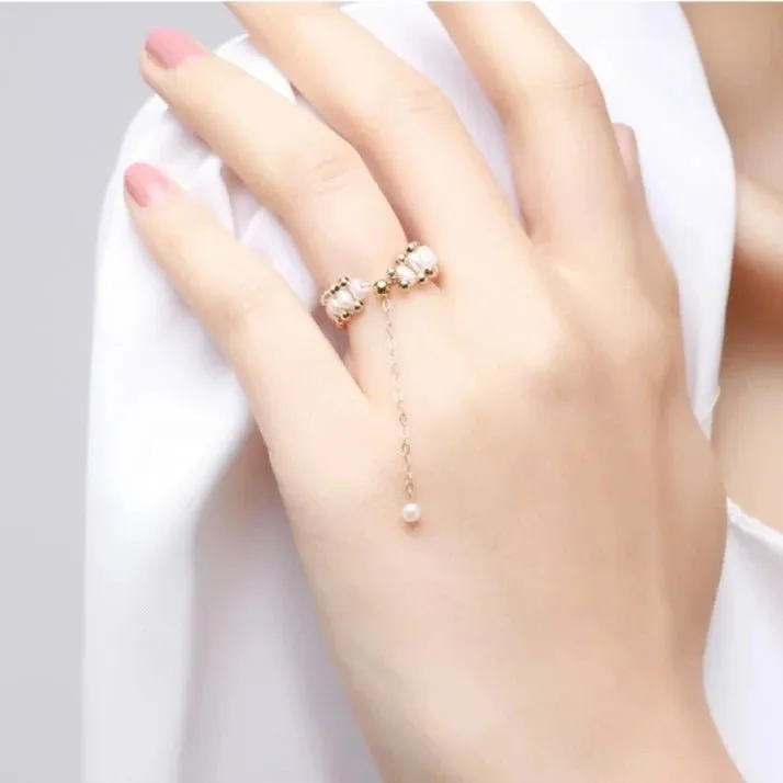 Starry Series Gold Accent Soft Chain Ring