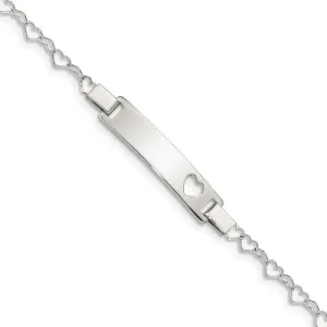 Sterling Silver Heart Baby ID Bracelet