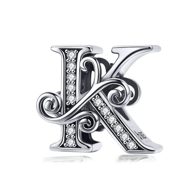 Sterling Silver Letter Vintage A to Z 26 Letter Charms