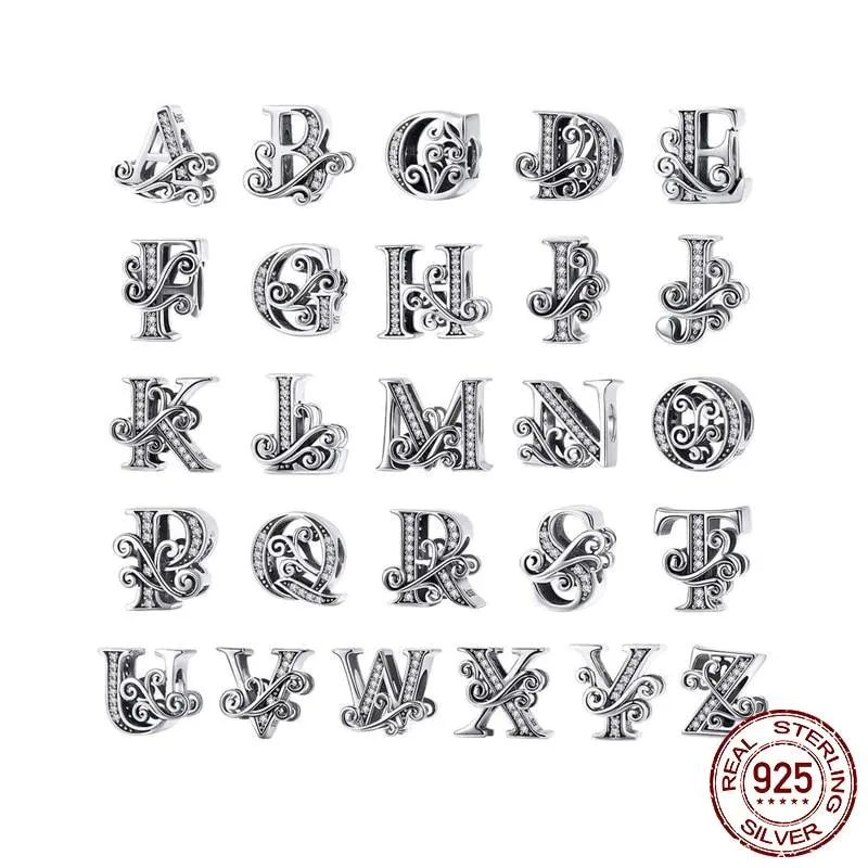 Sterling Silver Letter Vintage A to Z 26 Letter Charms