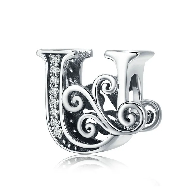 Sterling Silver Letter Vintage A to Z 26 Letter Charms