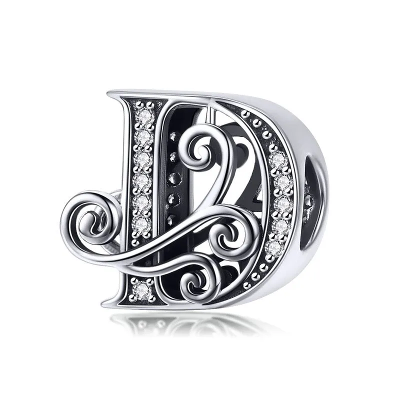 Sterling Silver Letter Vintage A to Z 26 Letter Charms