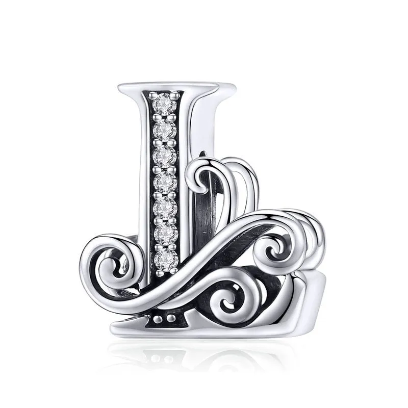 Sterling Silver Letter Vintage A to Z 26 Letter Charms