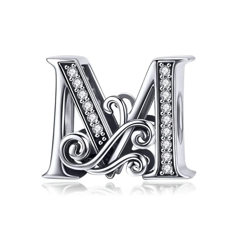 Sterling Silver Letter Vintage A to Z 26 Letter Charms