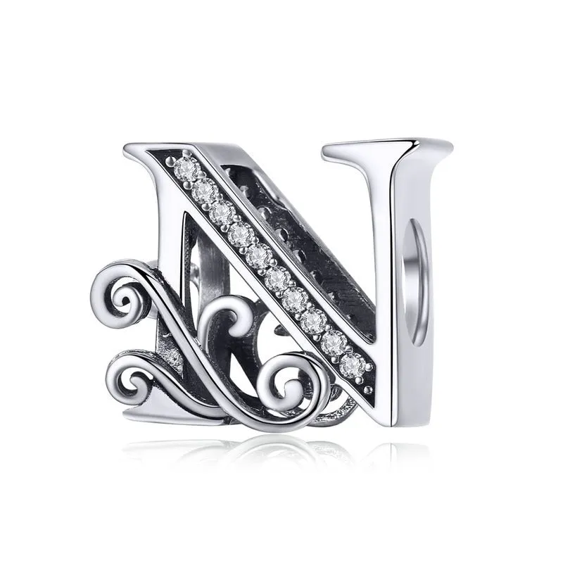 Sterling Silver Letter Vintage A to Z 26 Letter Charms