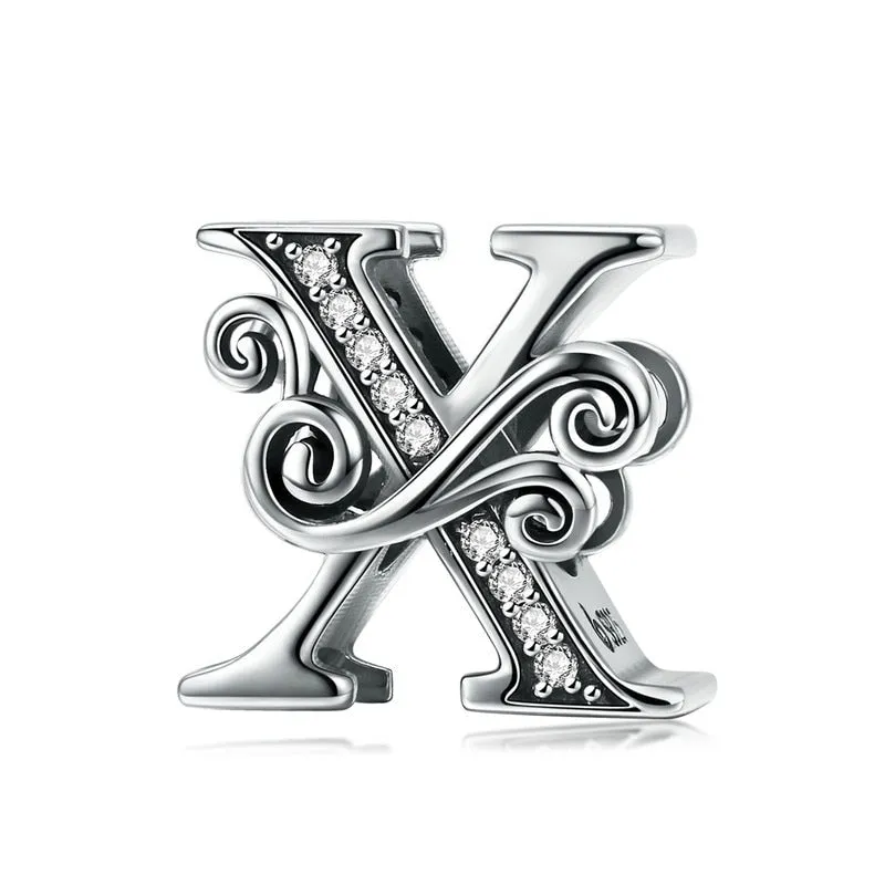 Sterling Silver Letter Vintage A to Z 26 Letter Charms