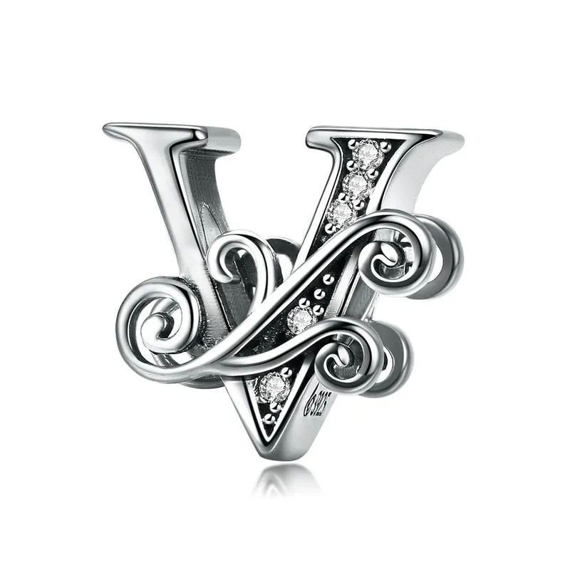 Sterling Silver Letter Vintage A to Z 26 Letter Charms