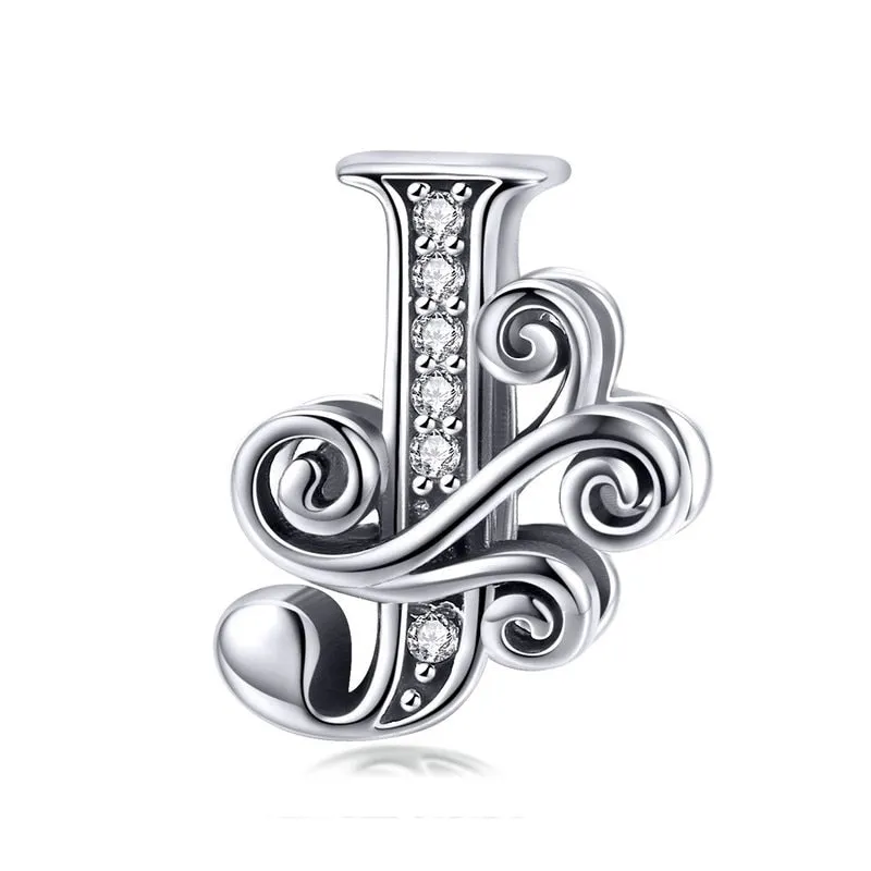 Sterling Silver Letter Vintage A to Z 26 Letter Charms