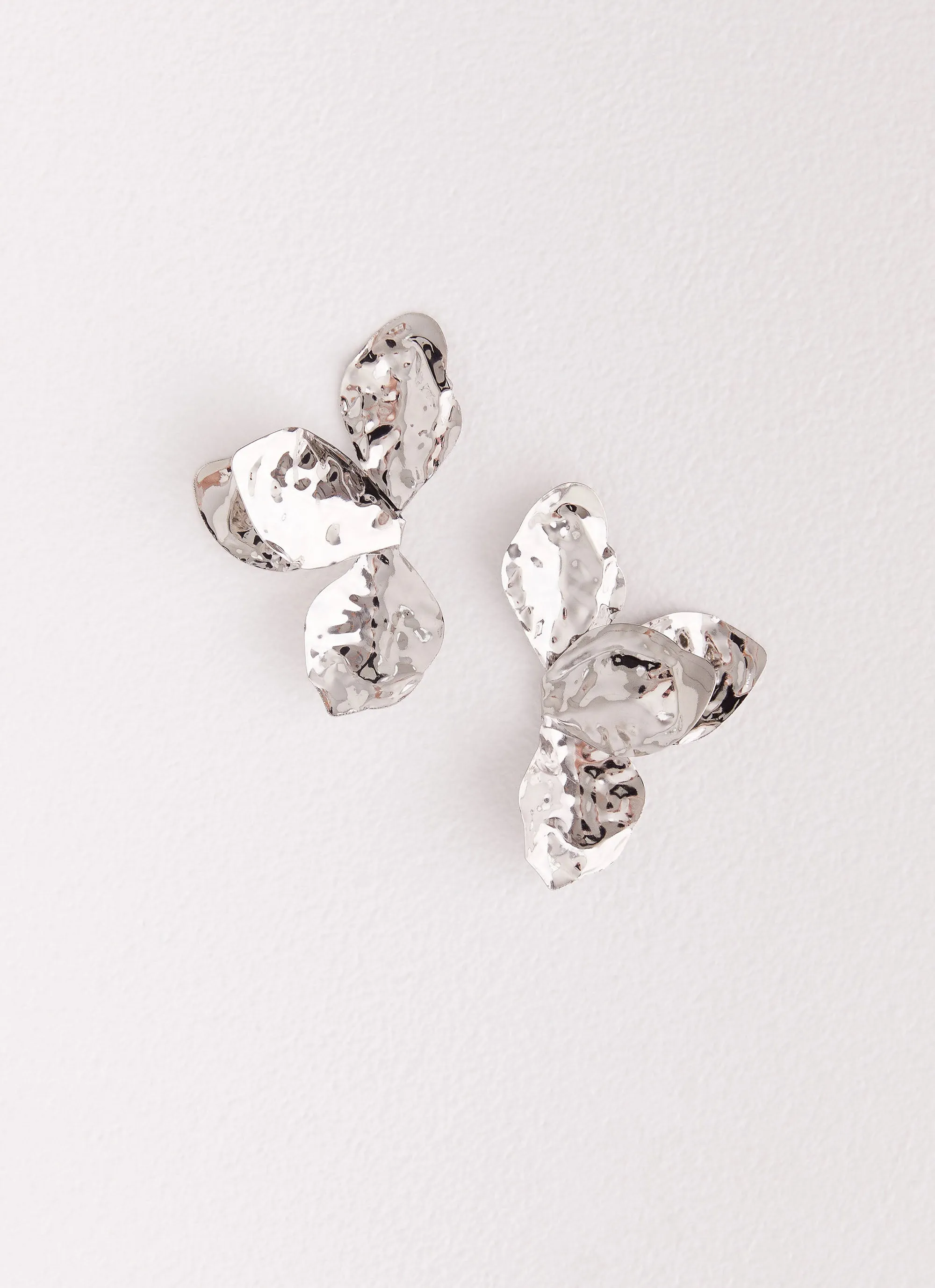 Stonelet Statement Earrings - Silver