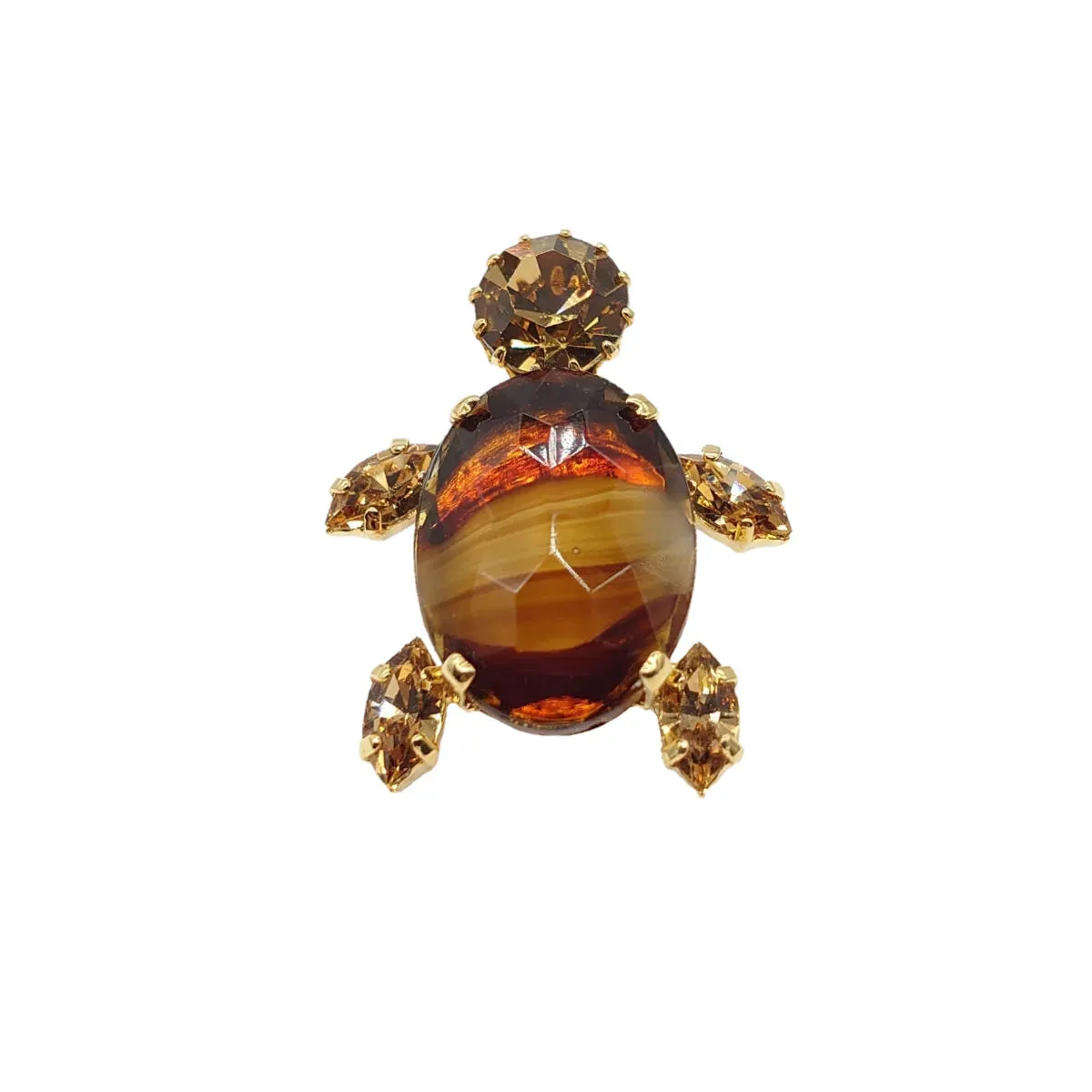 Swarovski Crystals Small Turtle Lapel Brooch