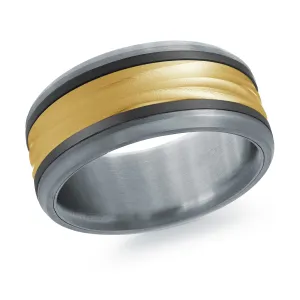 Tantalum with Carbon Fiber and 14K Yellow Gold Ring from the Tantalum Collection by Malo - MRDTC-016-9BY