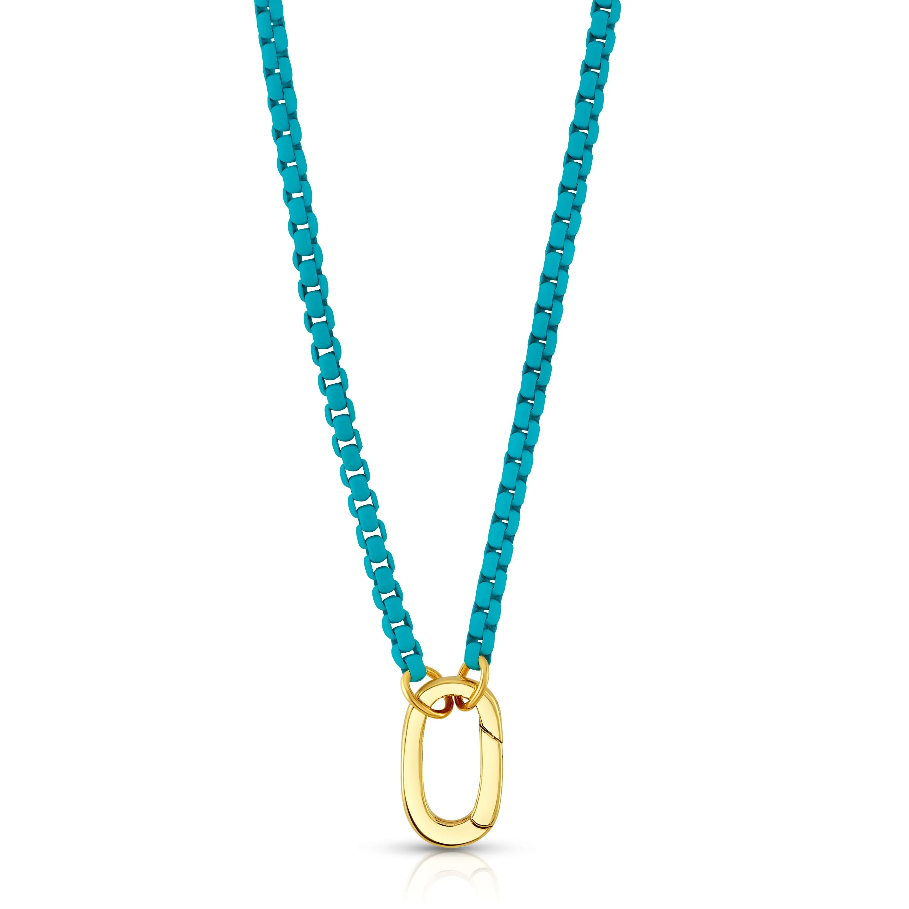 TEAL ENAMEL CONNECTOR NECKLACE