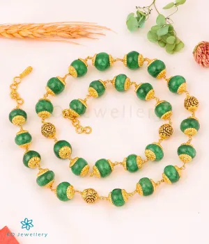 The Chrysoprase Gemstone Nakkasi Beads Silver Chain