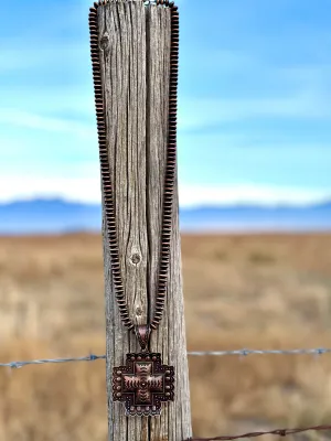 The Southwest Copper Cross Necklace