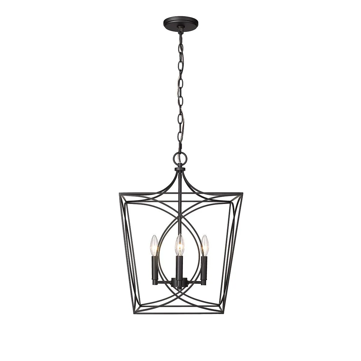 Tracy 16 in. 4 Lights Pendant Light Matte Black Finish