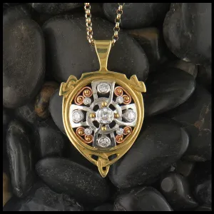 Unique Gold pendant with Diamonds