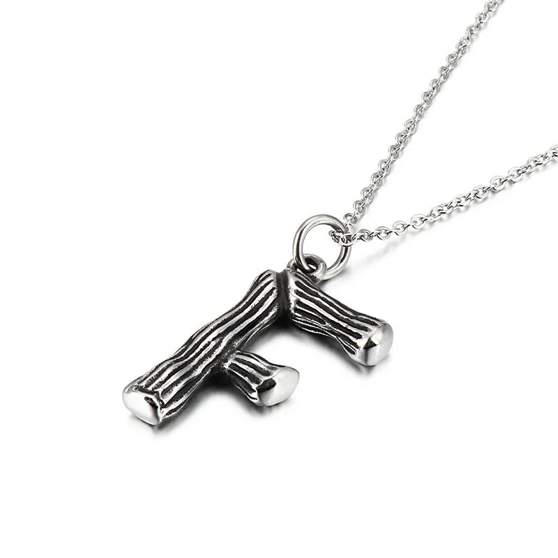 Unique Retro Bamboo Alphabet Pendants for Men and Women - European and American Style Accessories