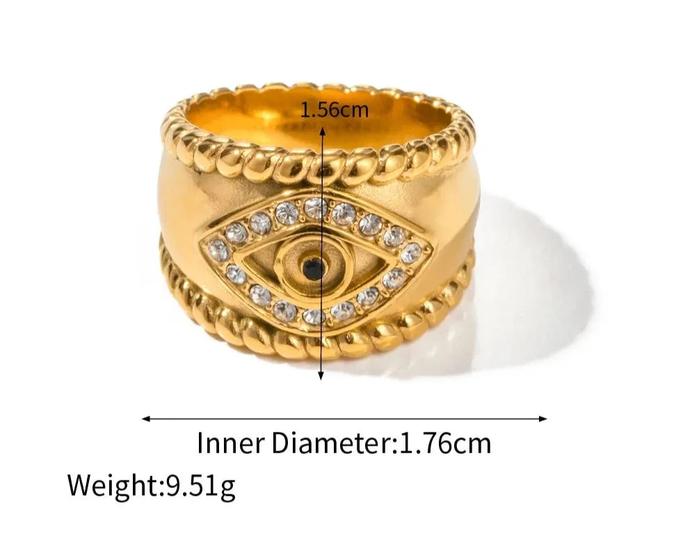 VAIGE Enigmatic Gold Zirconia Eye Ring