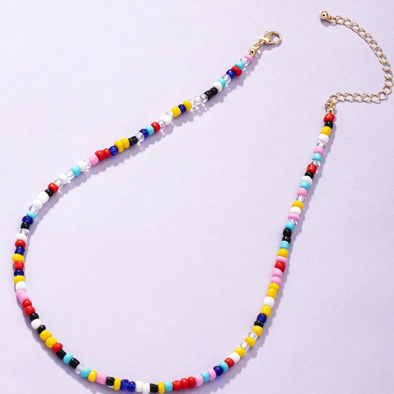 Vibrant Beaded Necklaces in European and American Style with Customizable Elegance and Flexibility