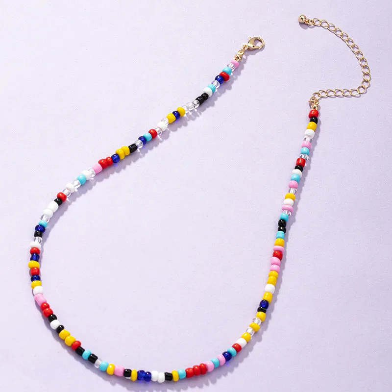 Vibrant Beaded Necklaces in European and American Style with Customizable Elegance and Flexibility