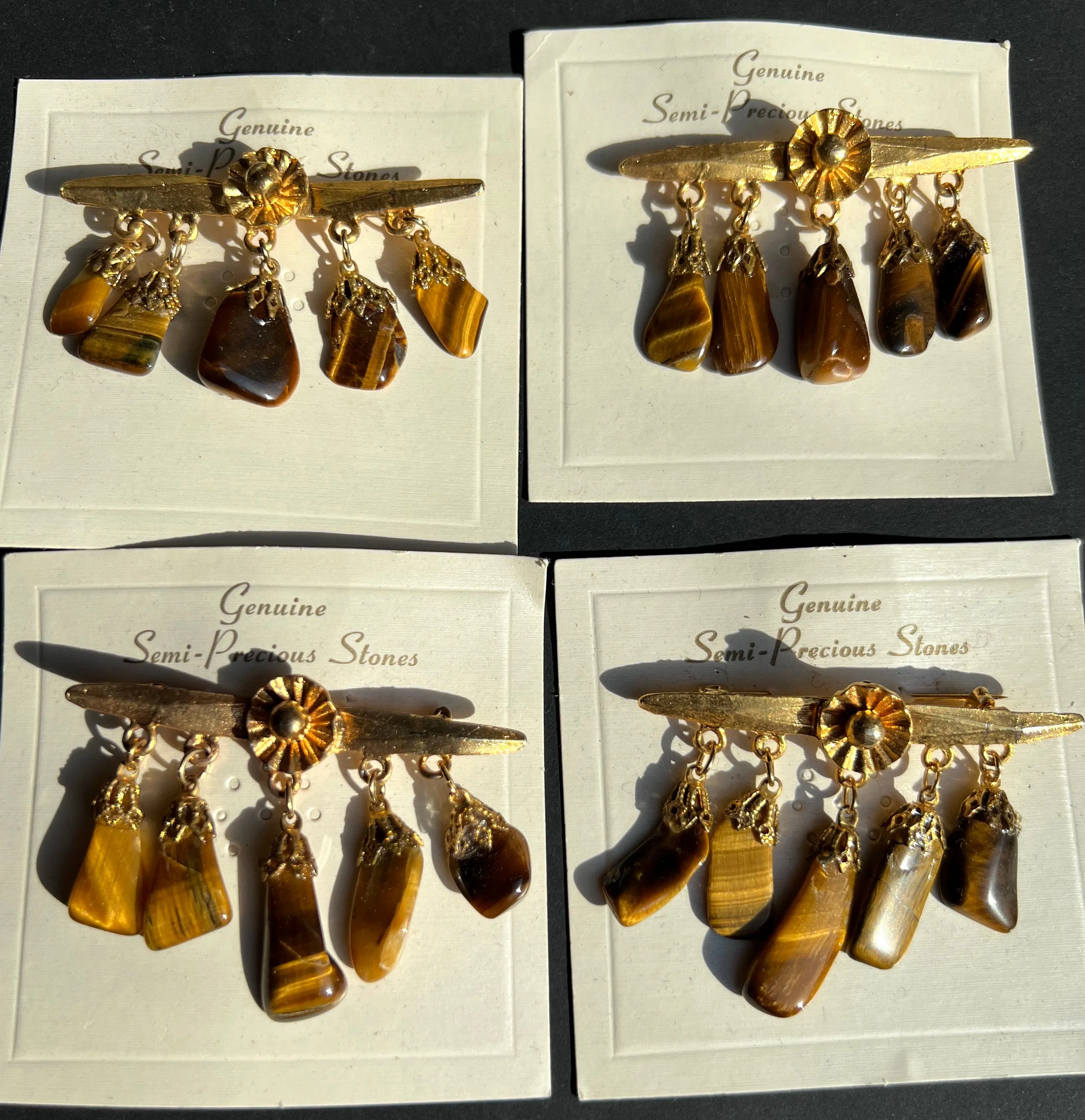 Vintage Tigers Eye Brooch