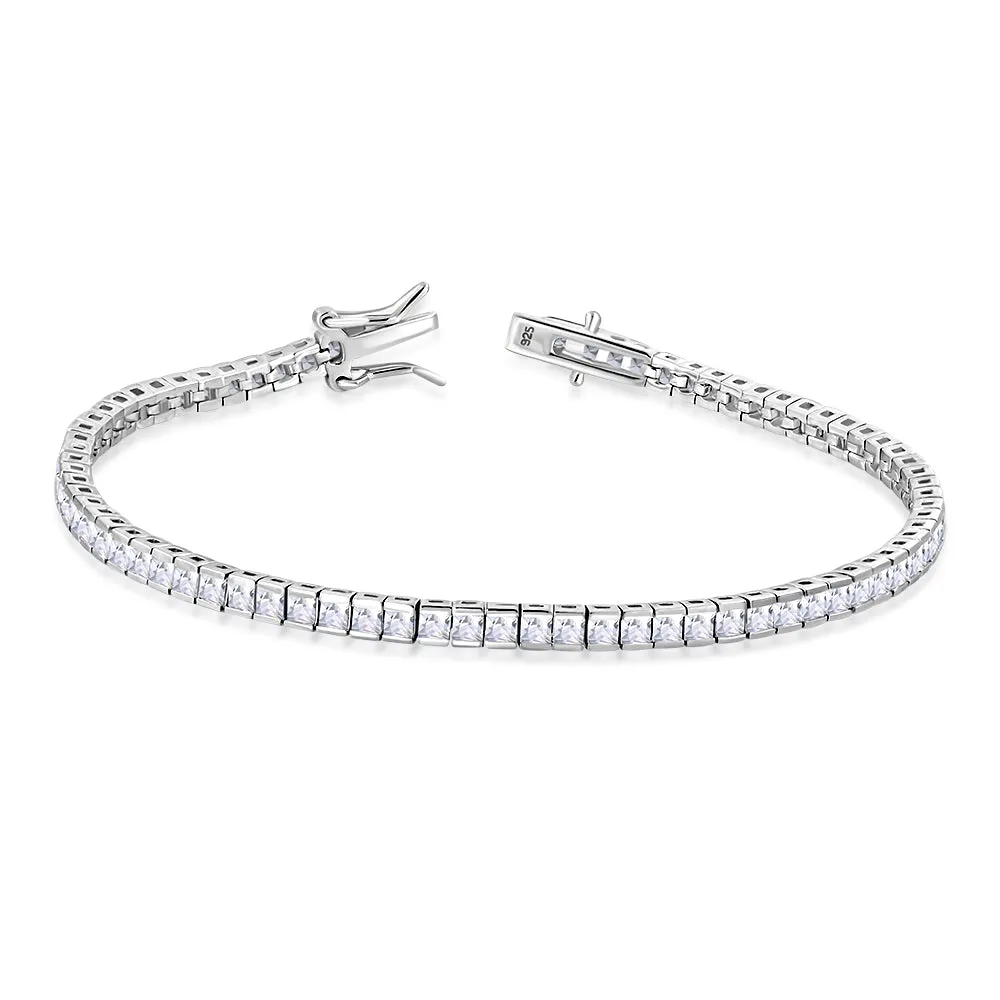 White CZ Sterling Silver Tennis Bracelet