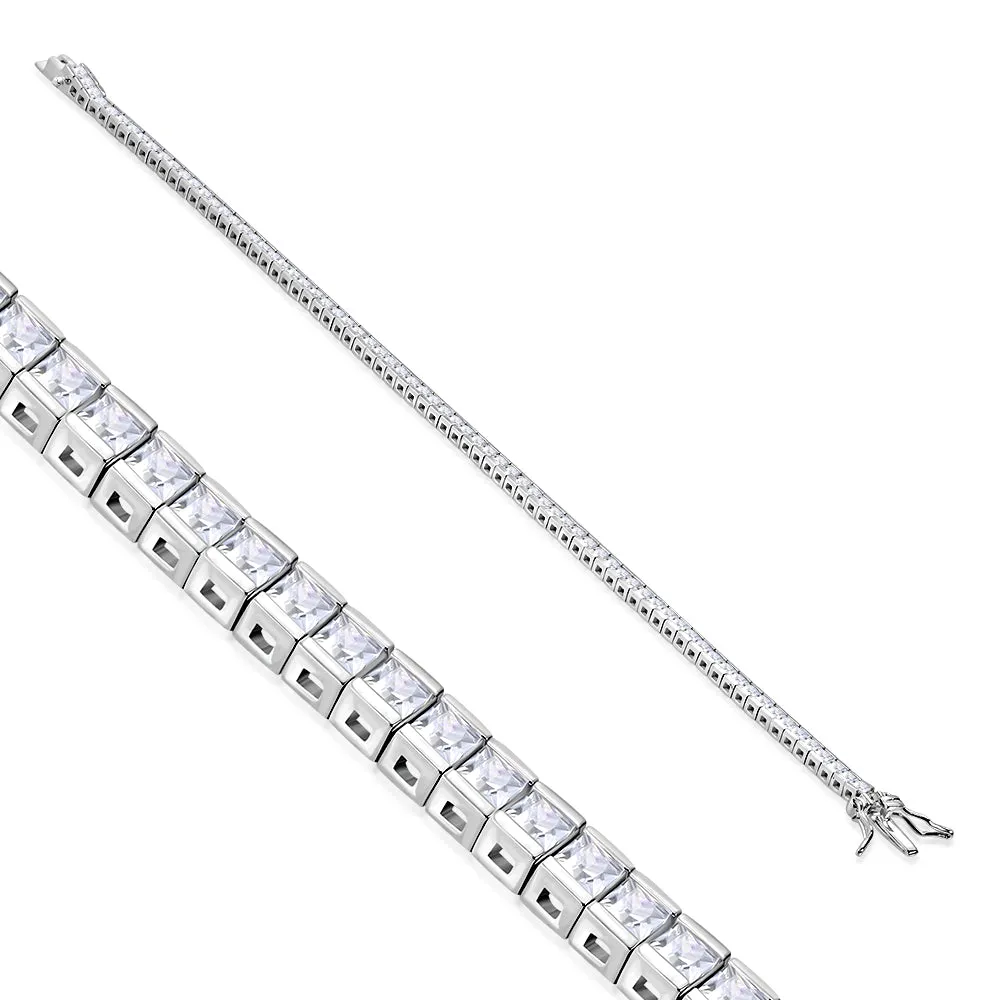 White CZ Sterling Silver Tennis Bracelet