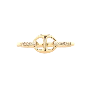 Yellow Gold Diamond Link Ring