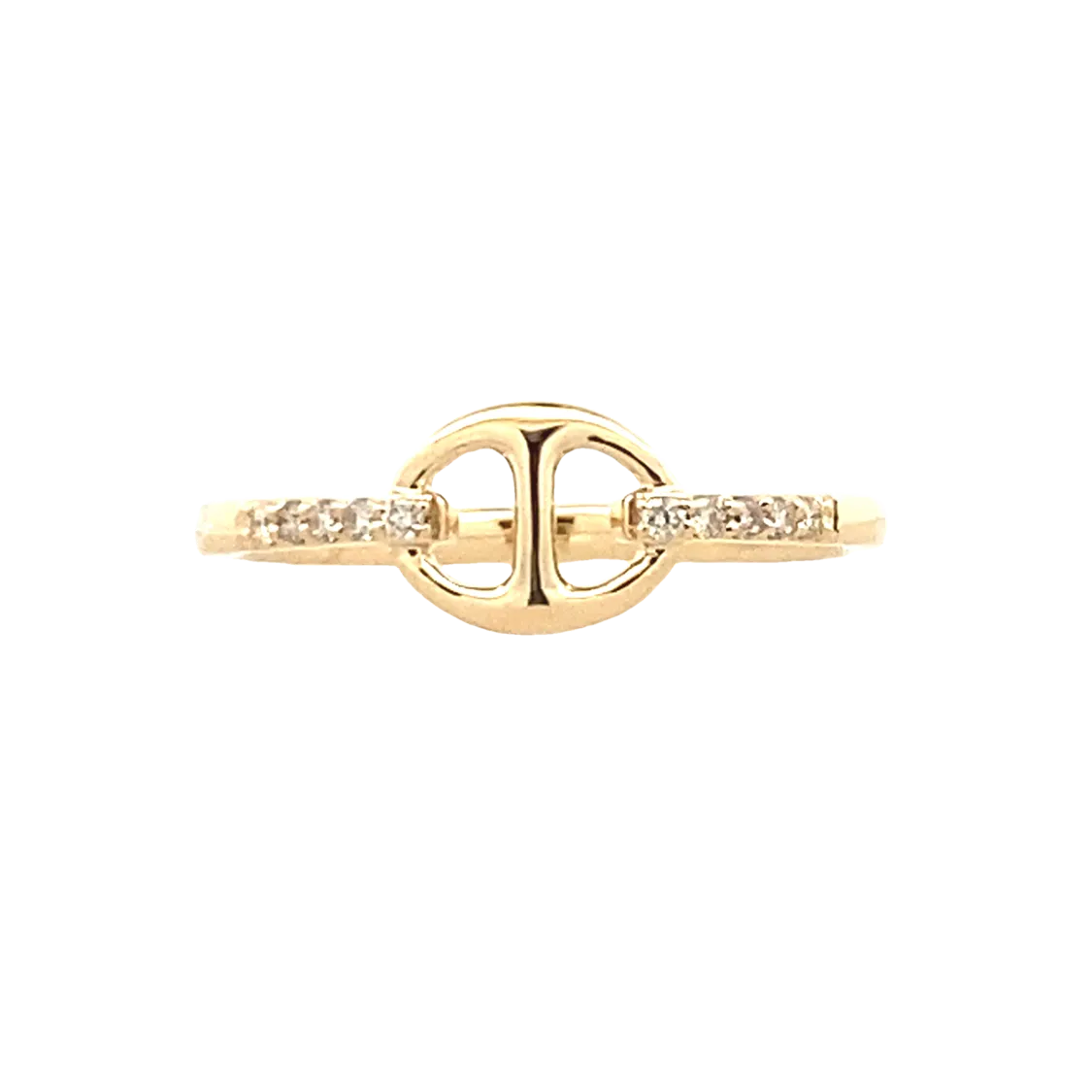 Yellow Gold Diamond Link Ring