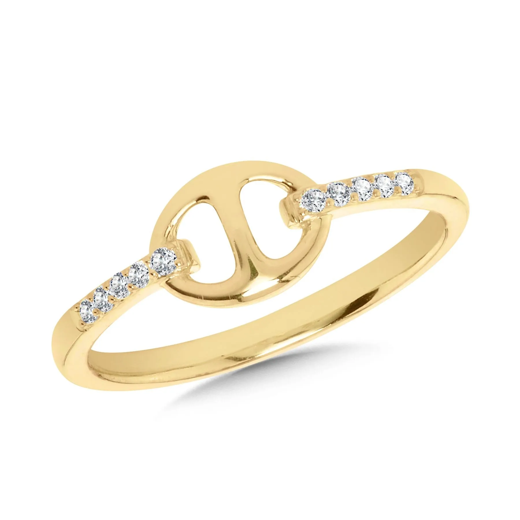 Yellow Gold Diamond Link Ring